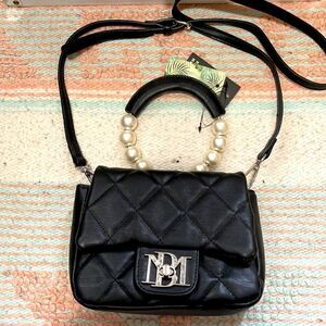 Badgley Mischka Clutch Bag w/ Faux Pearl Handle NWT